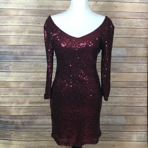 Red Sequin Crystal Doll Party Dress